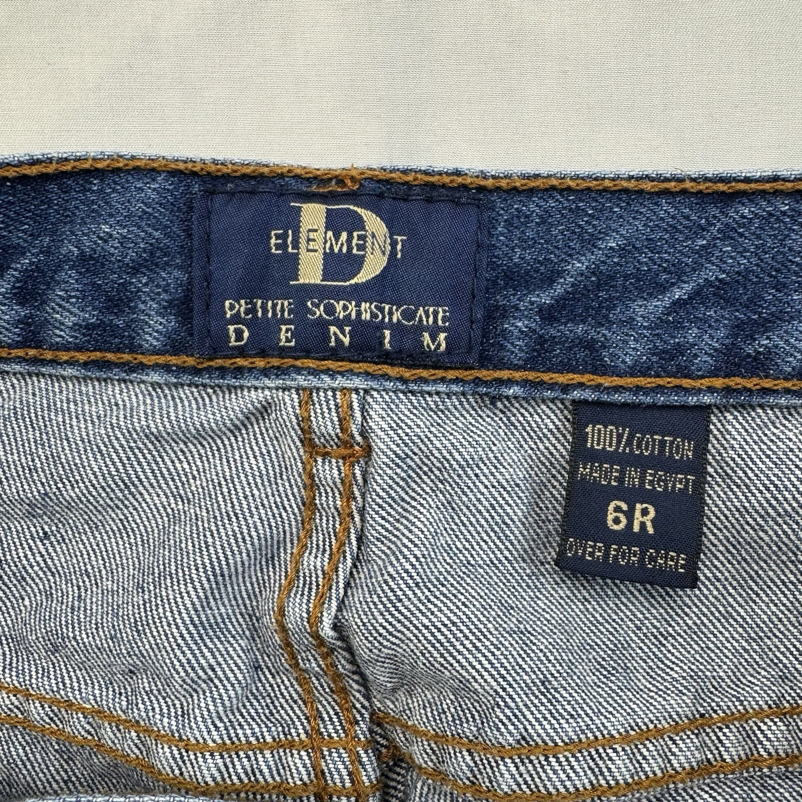 Element D Petite Sophisticate Jeans Women’s 6R Wide Leg Blue Denim 100% Cotton