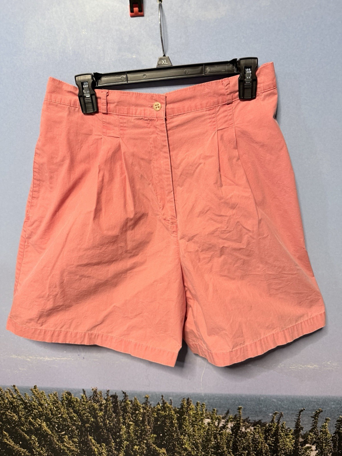 Vintage 80s Banana Republic Safari & Travel Shorts Pink Cotton Pleated Hong Kong