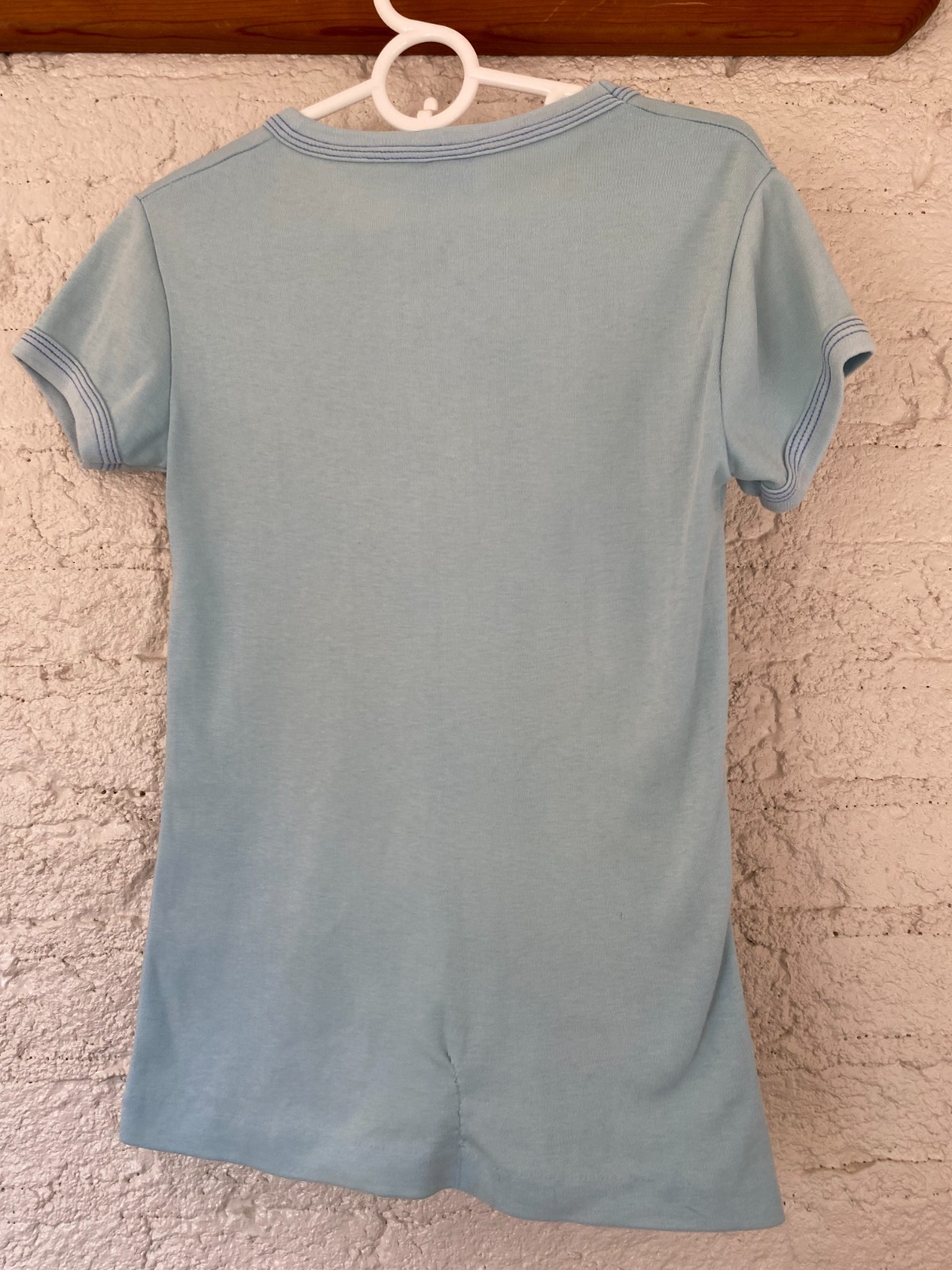 Vintage 1978 Astral Threads « booby prize » Powder Blue Novelty T-shirt sz S