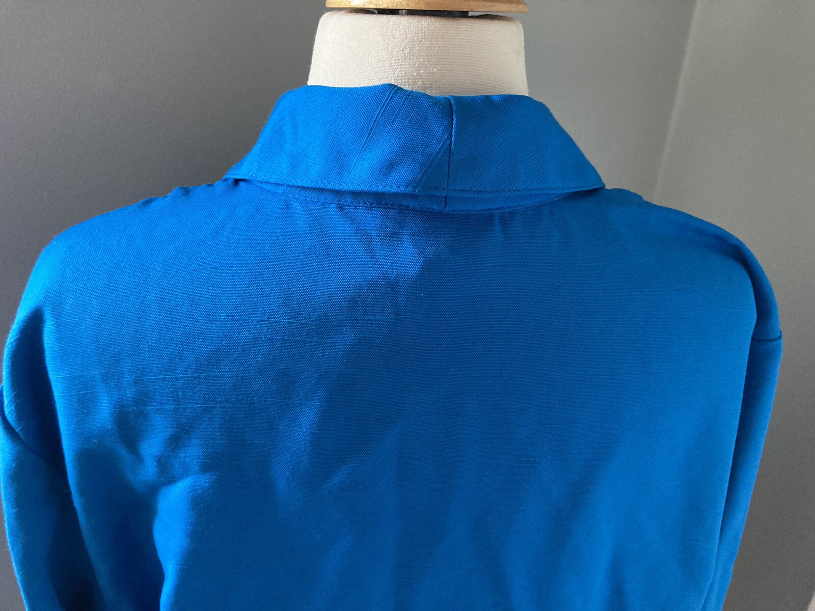 16 Blue Blazer Classic 80s Rayon jacket 1-button Notched collar blazer pockets