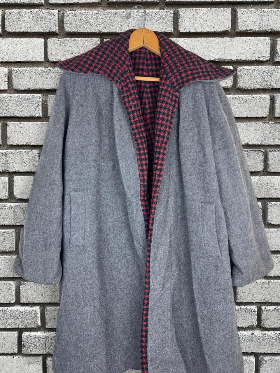 Vintage 50’s 60’s 100% Wool Tweed Pointed Collar Hand Made Trench Over Coat L