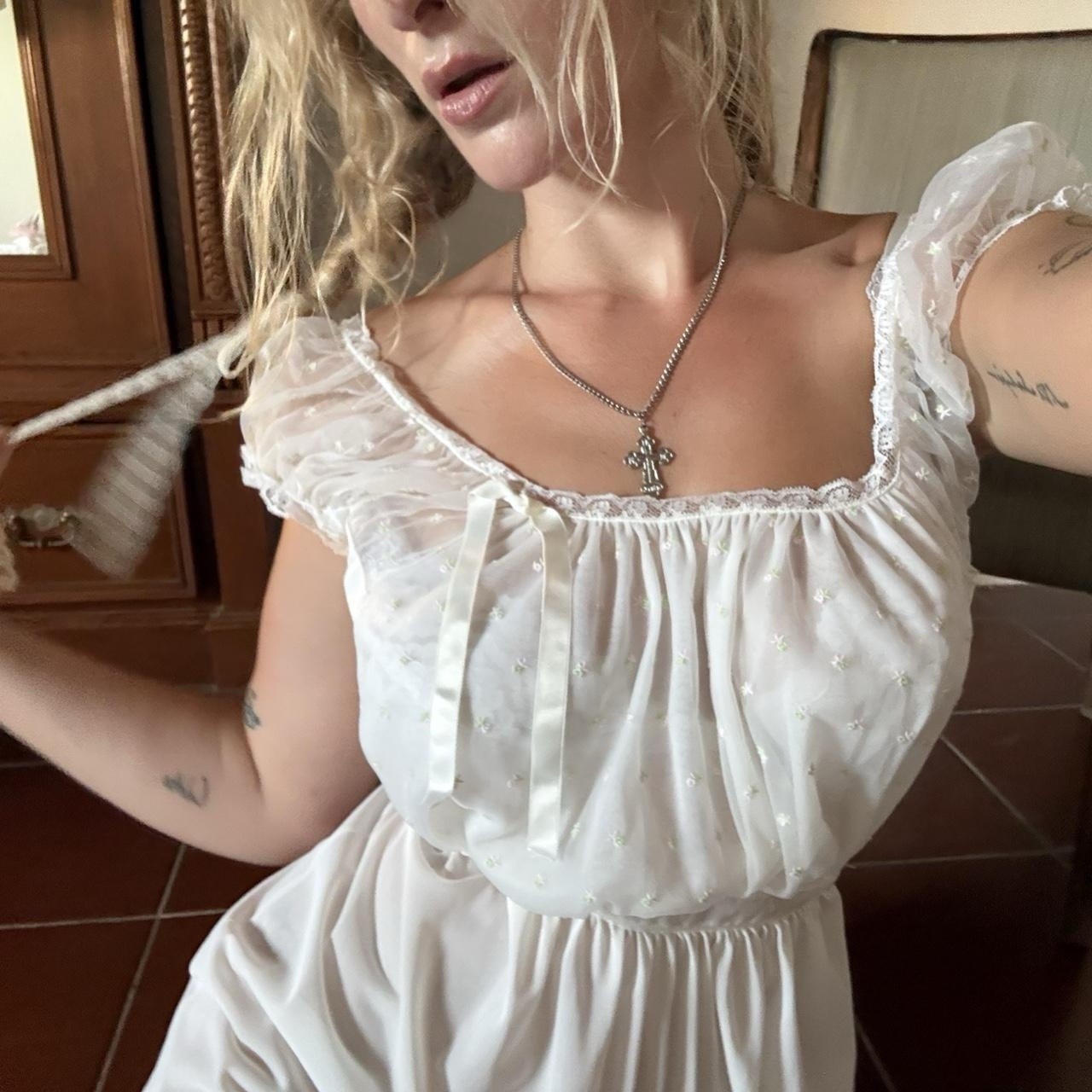50’s Flower Ghost Nightgown