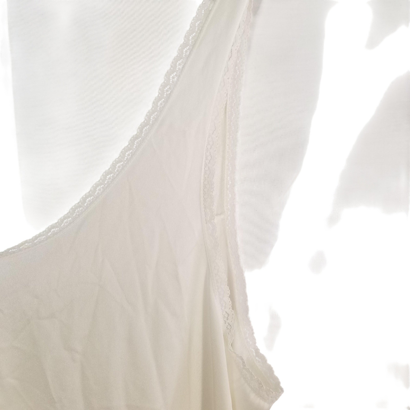 Vanity Fair Vintage White Lace Trim Nylon Camisole Top Sz 40 Made in USA Bridal