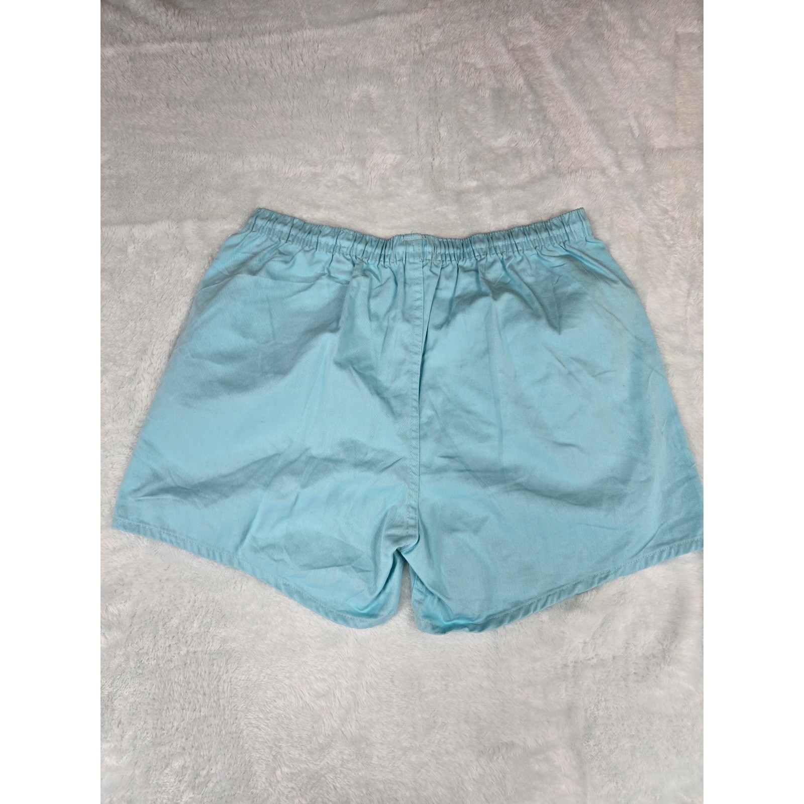 Ocoee Activewear Light Blue Cotton Elastic Waist Short Vintage 90s Made in USA L