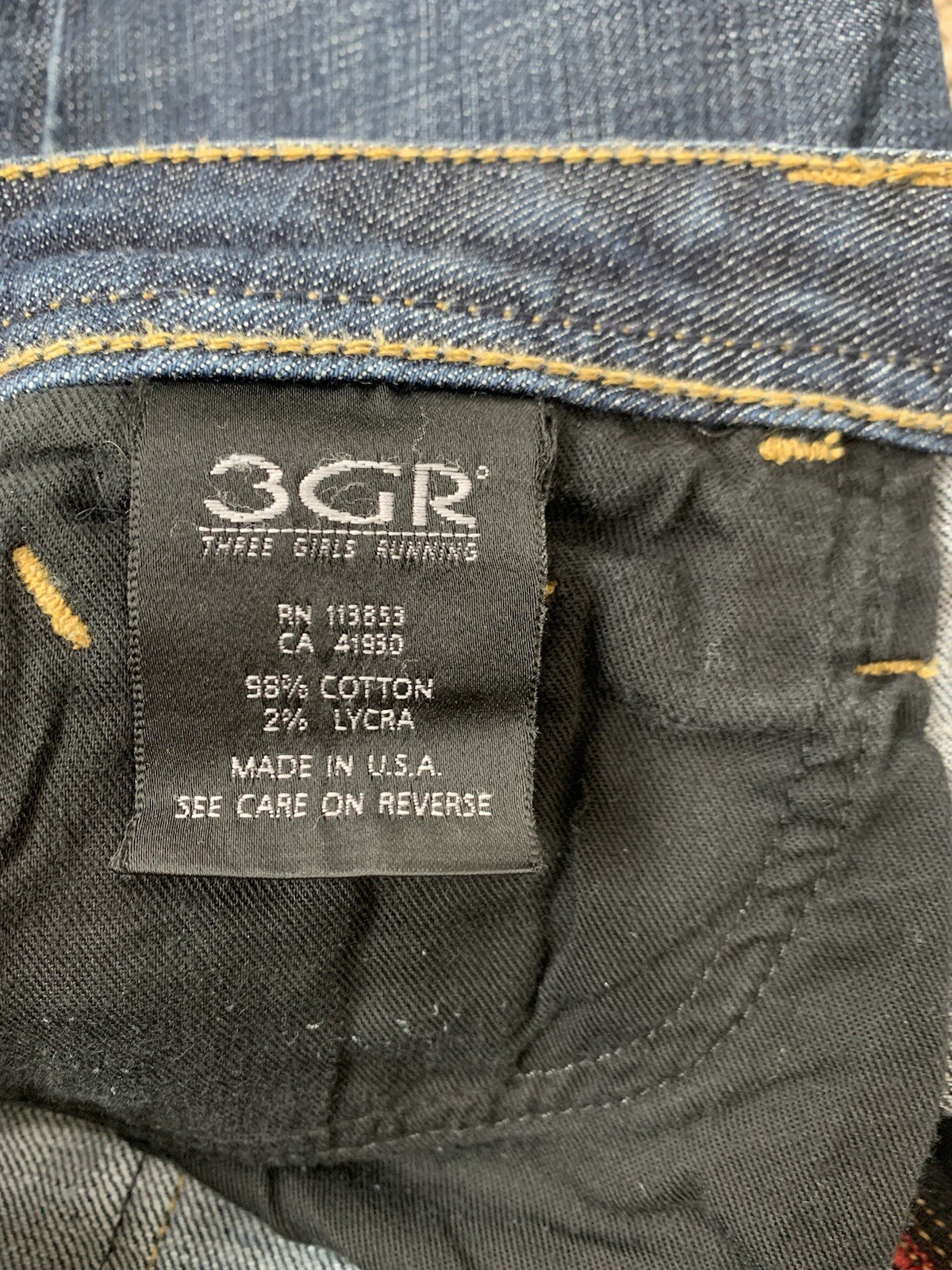 3GR Polanski Denim Straight Jeans Size 28/33 Dark Wash, Hand Tailored Peg Leg.