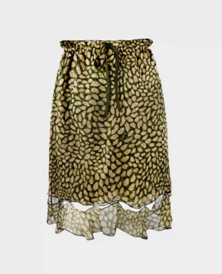 Vintage YVES SAINT LAURENT by Tom Ford RESORT 2005 PRINT SILK CHIFFON SKIRT