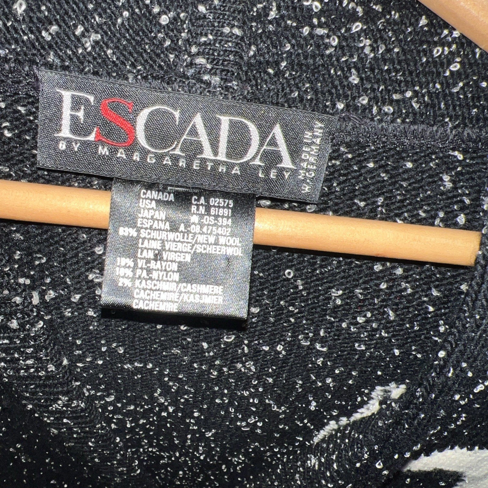 Escada Vintage 80s SWIRL PATTERN Sweater WOOL RAYON NYLON CASHMERE Size MED LG