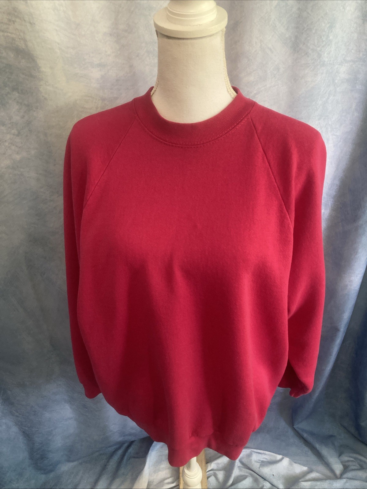 Vtg 80s 90s Fruit of the Loom Casualwear Sweatshirt Ladies XL Pink USA Raglan
