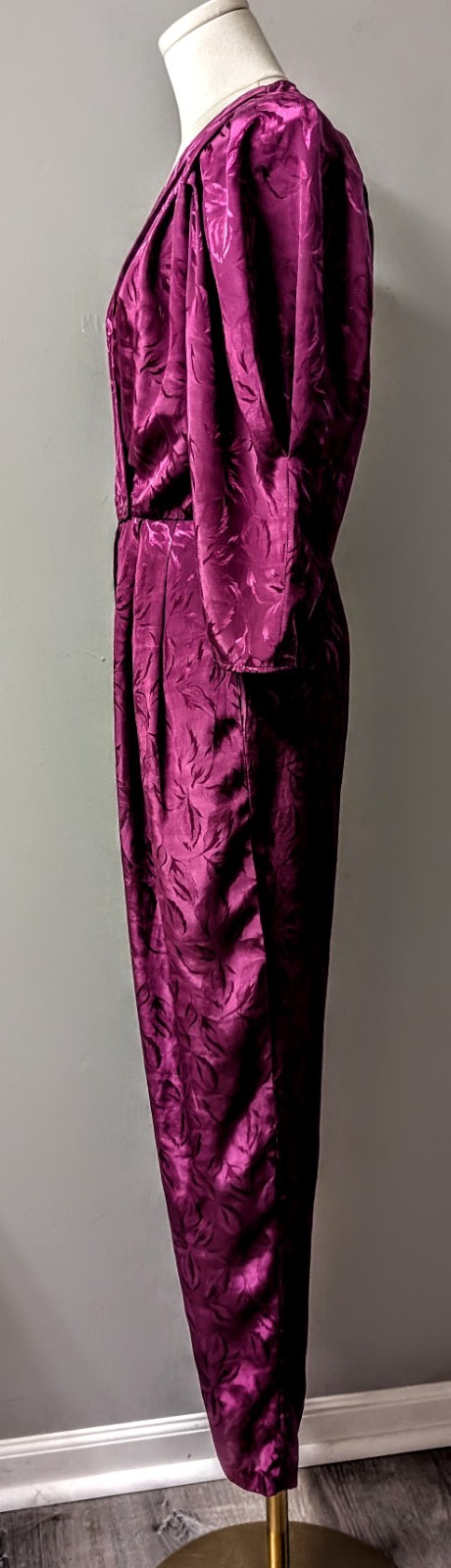 Vintage 80s BB Collections Barbara Barbara Fuchsia Jumpsuit Dynasty Glam Power S