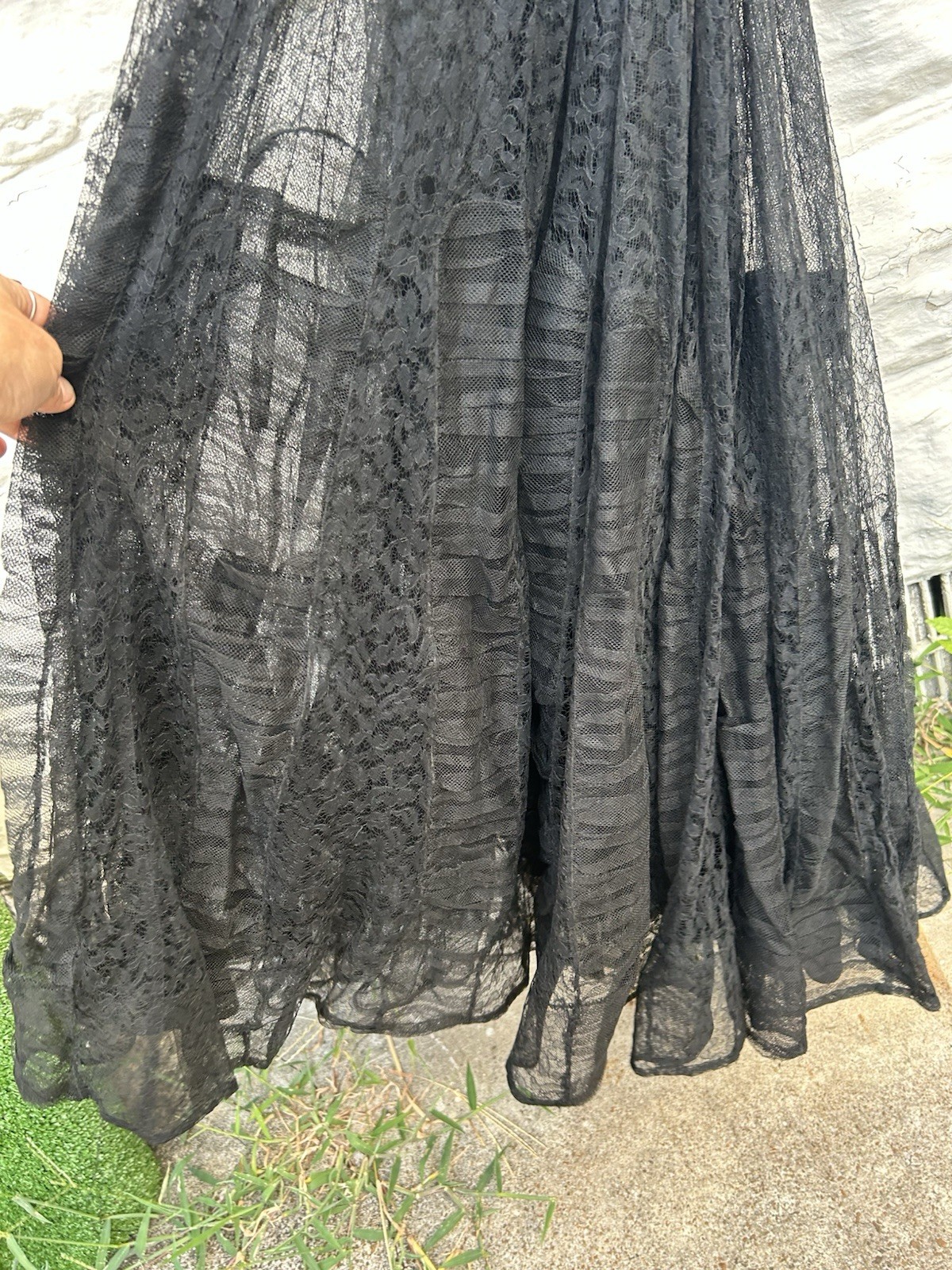 Vintage 1940’s Gown Women’s Black Lace Tutu Fit Flare Party Special Occasion