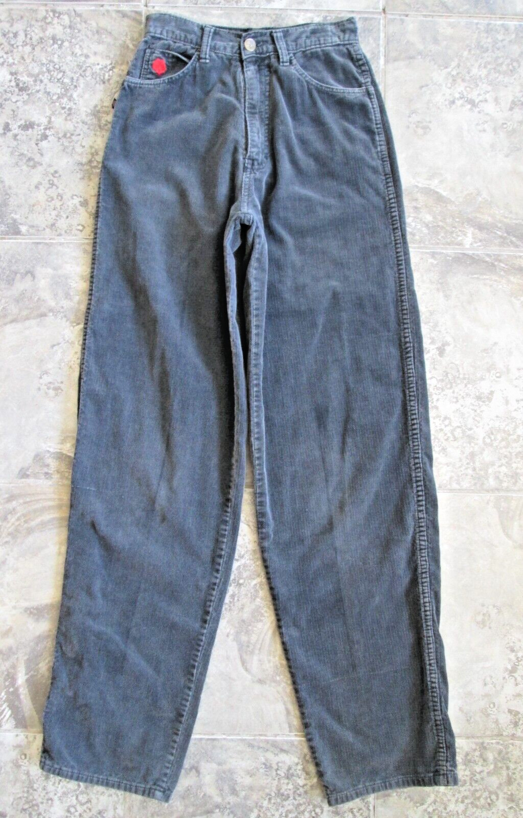 Vintage Normandee Rose Pants 5L 23×32 Corduroy Faded Black Tapered Leg High Rise
