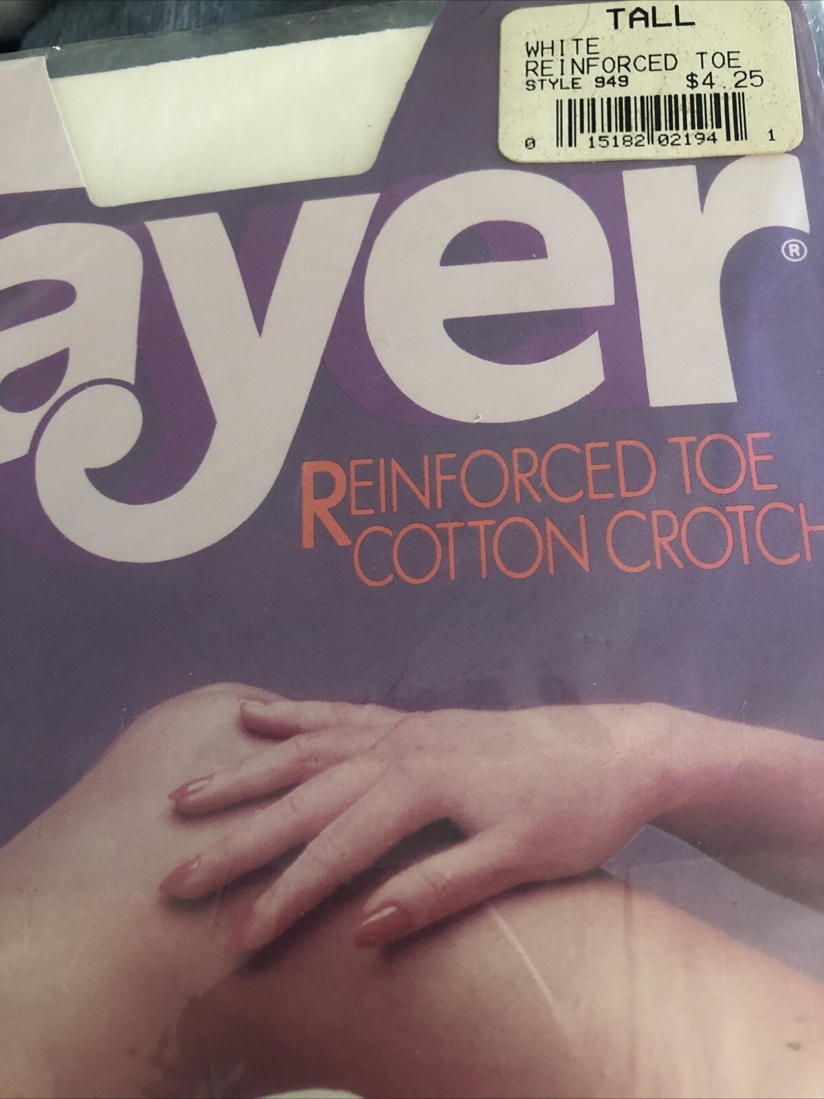 Vintage Mayer Bunny Soft Control Top Nylon Sheer Pantyhose White TALL 1985 USA