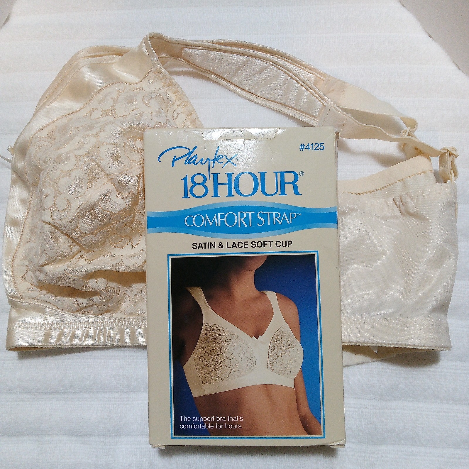 NOS Playtex 18 Hour Bra 4125 Almond Wireless Unlined 42DD Comfort Straps