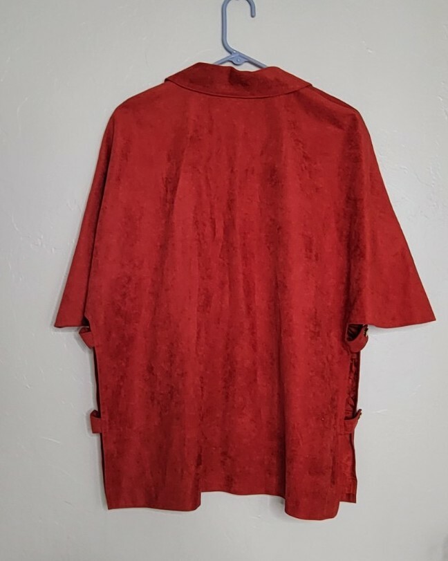 MJ SEATTLE VINTAGE CAPELET Blazer STYLE JACKET VTG Red Side Slits M XL #34