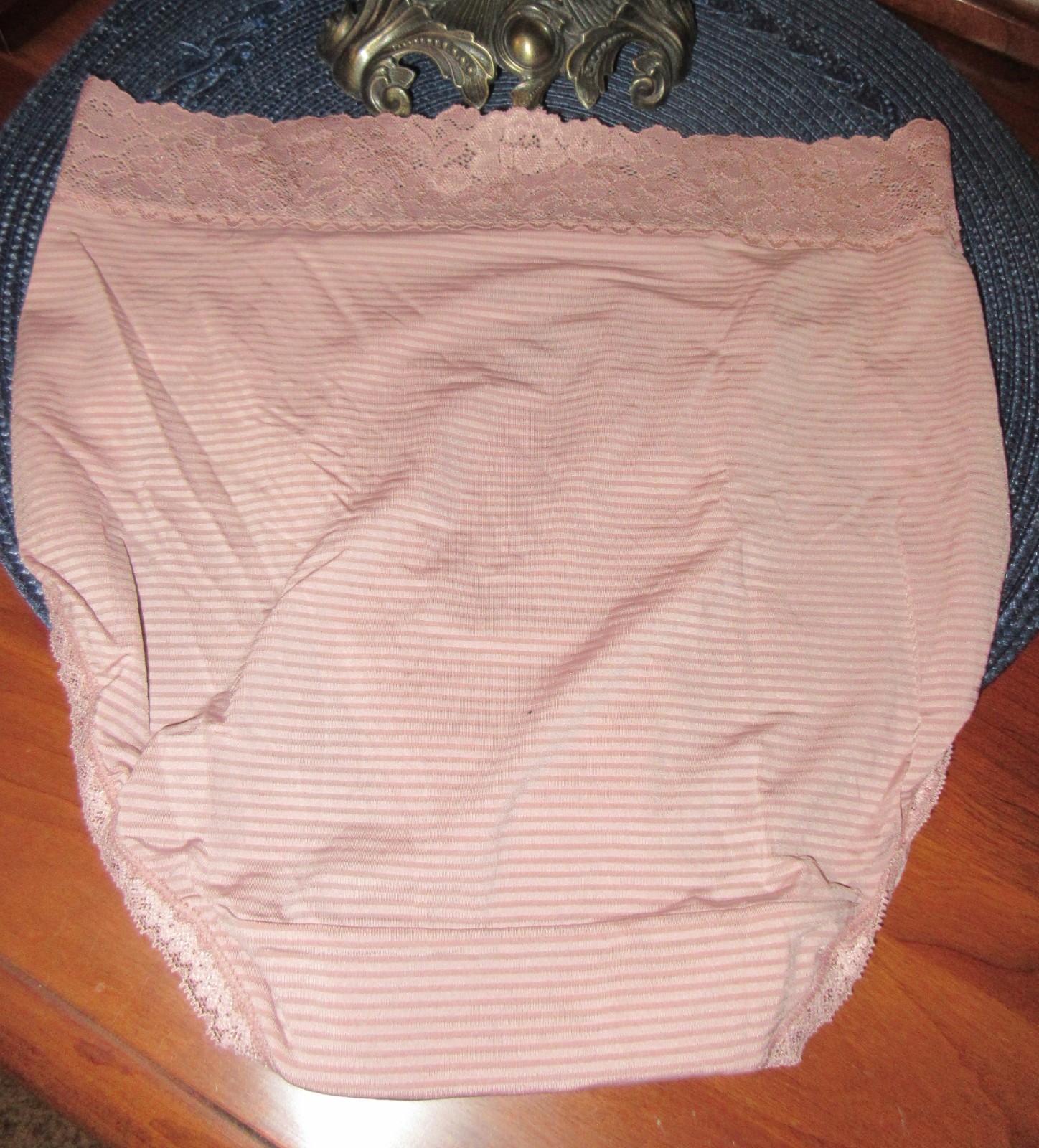 3 PR VANITY FAIR 13135 nylon stretch LACE LIGHT LUXE HI LEG panties 6/M