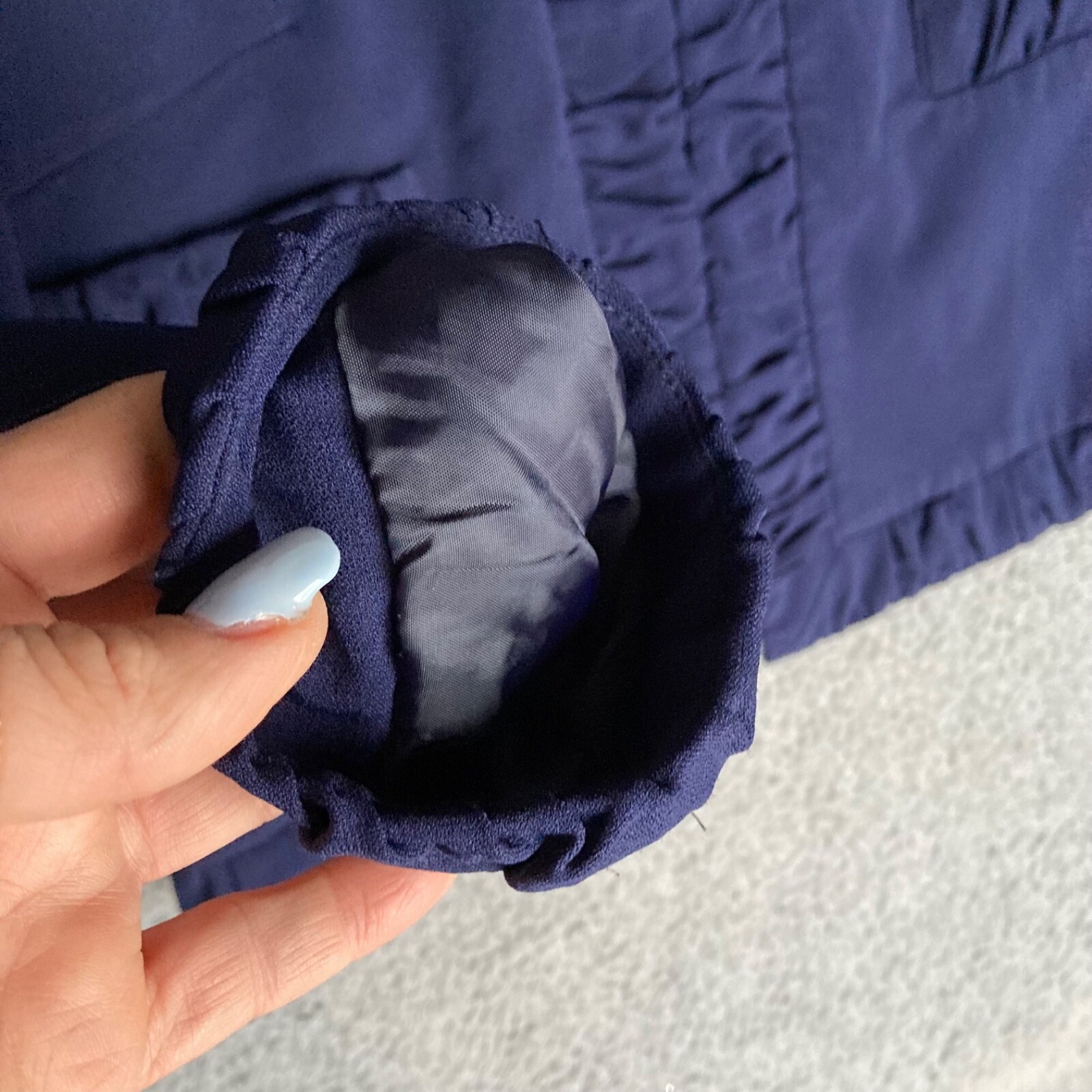 Harve Benard Cropped Blazer Jacket Lined Navy Career Womens 12 L Bust 40 Vtg