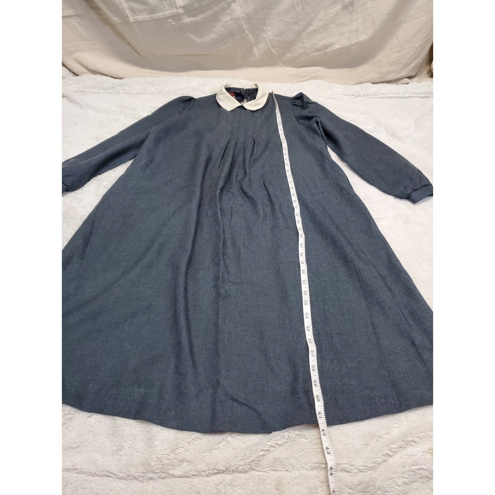 Vintage Gray Collared Maternity Dress 6 Maternal, Modest, Mature Retro Classic