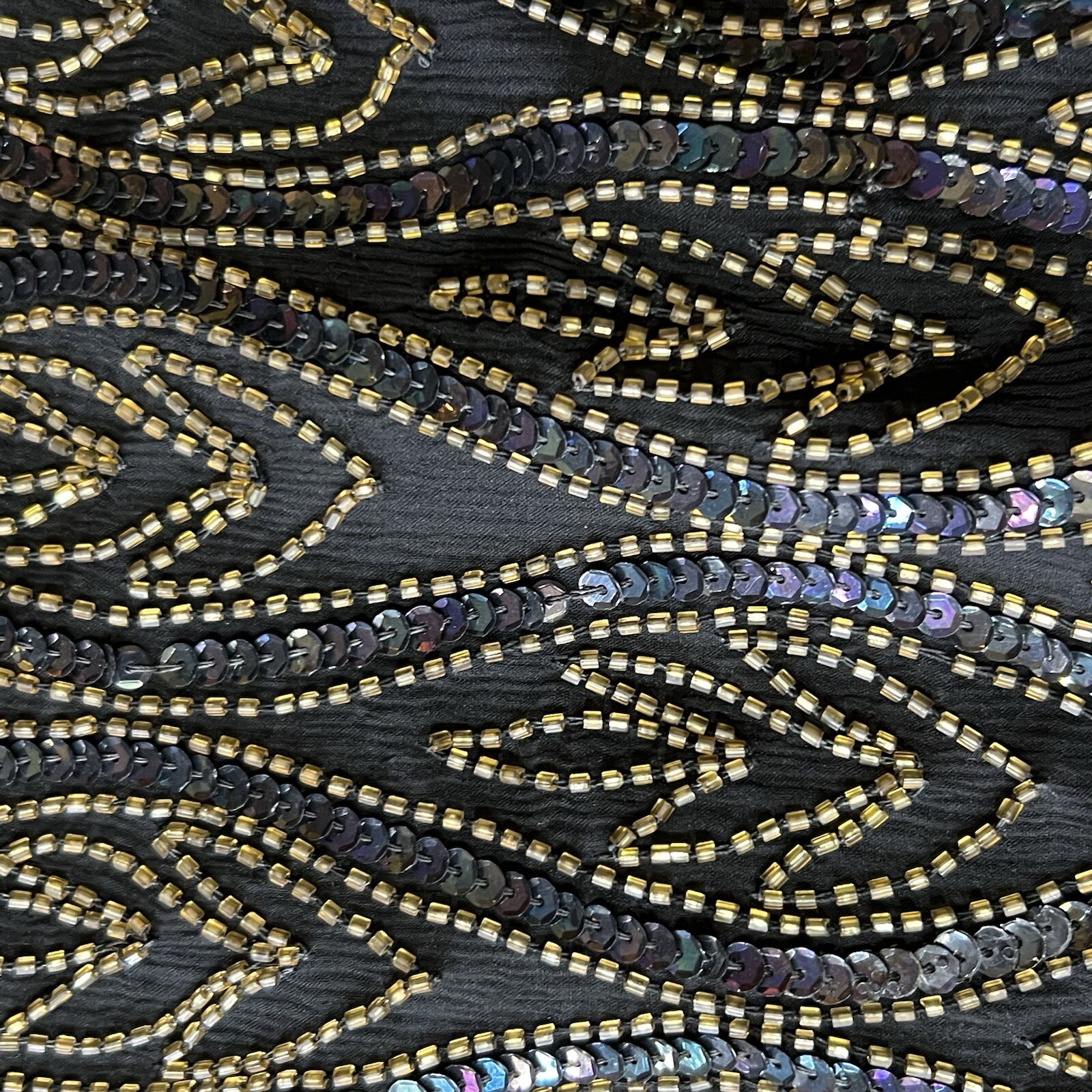 Papell 100% Silk Top Beads & Sequins Iridescent Sparkles Lined Bust 38&Prime; Party
