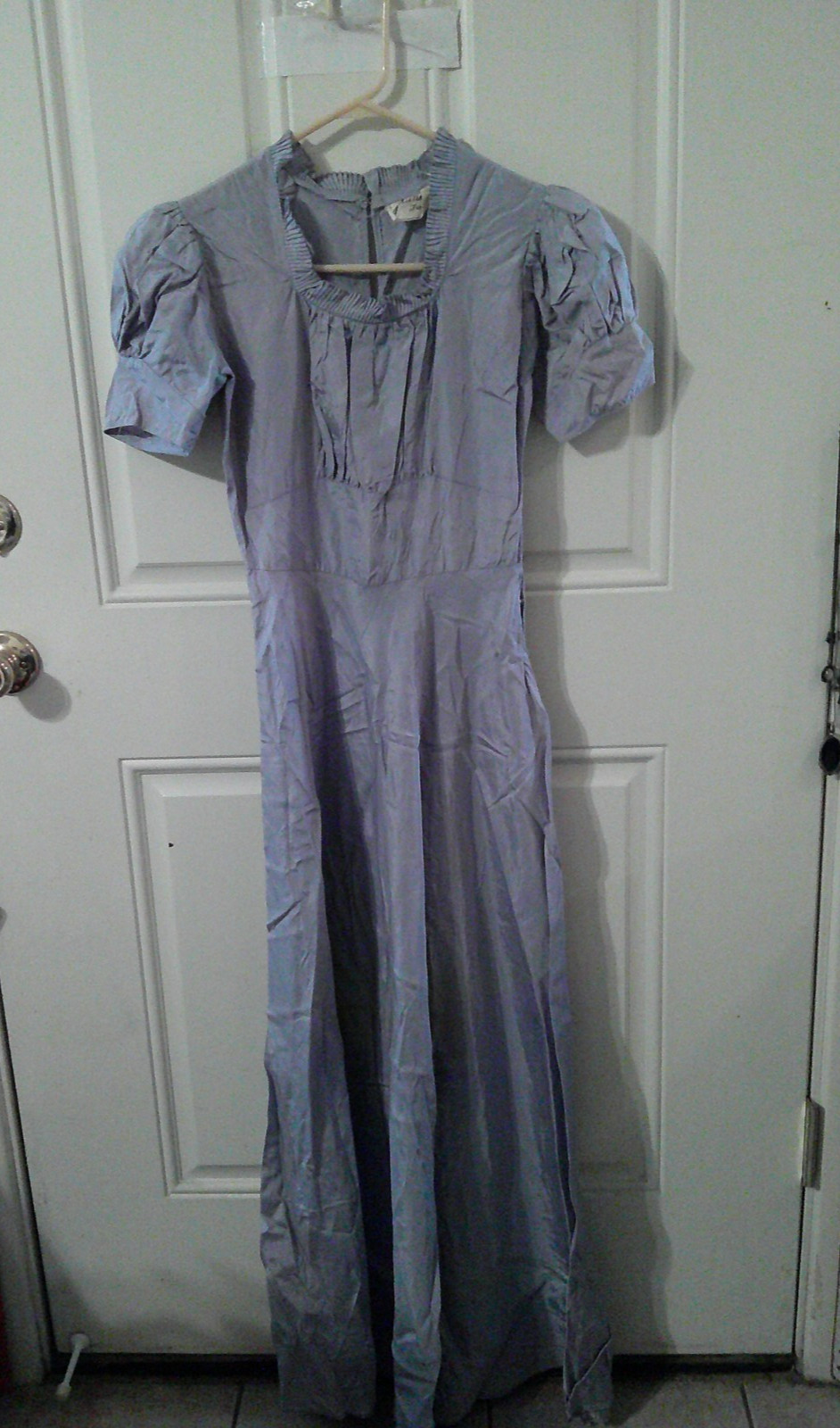 Vintage 1930s Jeunesse Frocks-Dress Women&rsquo;s Taffeta Purple Dress XSmall (E-304)