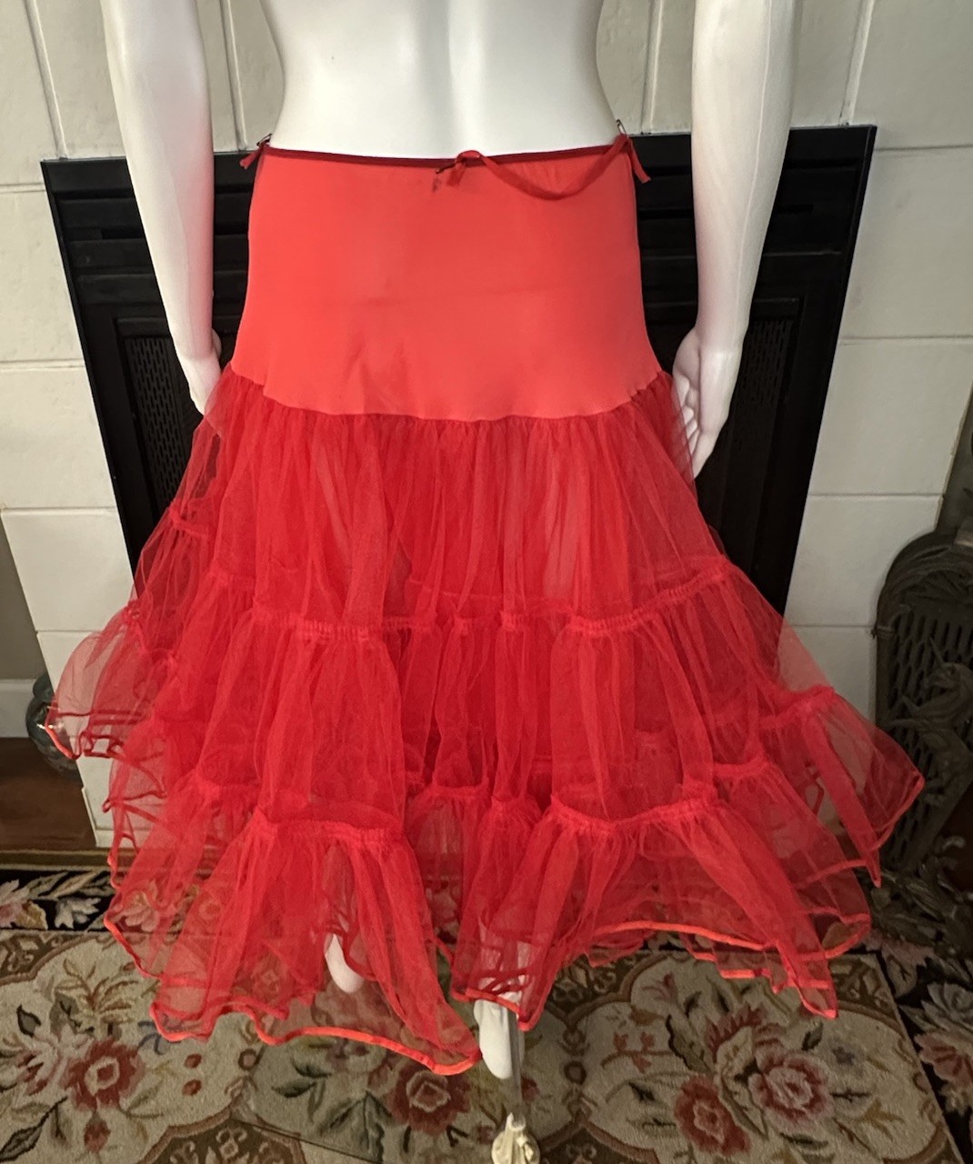 Vtg Red Malco Modes Western Square Dance Petticoat Crinoline Womens Medium USA
