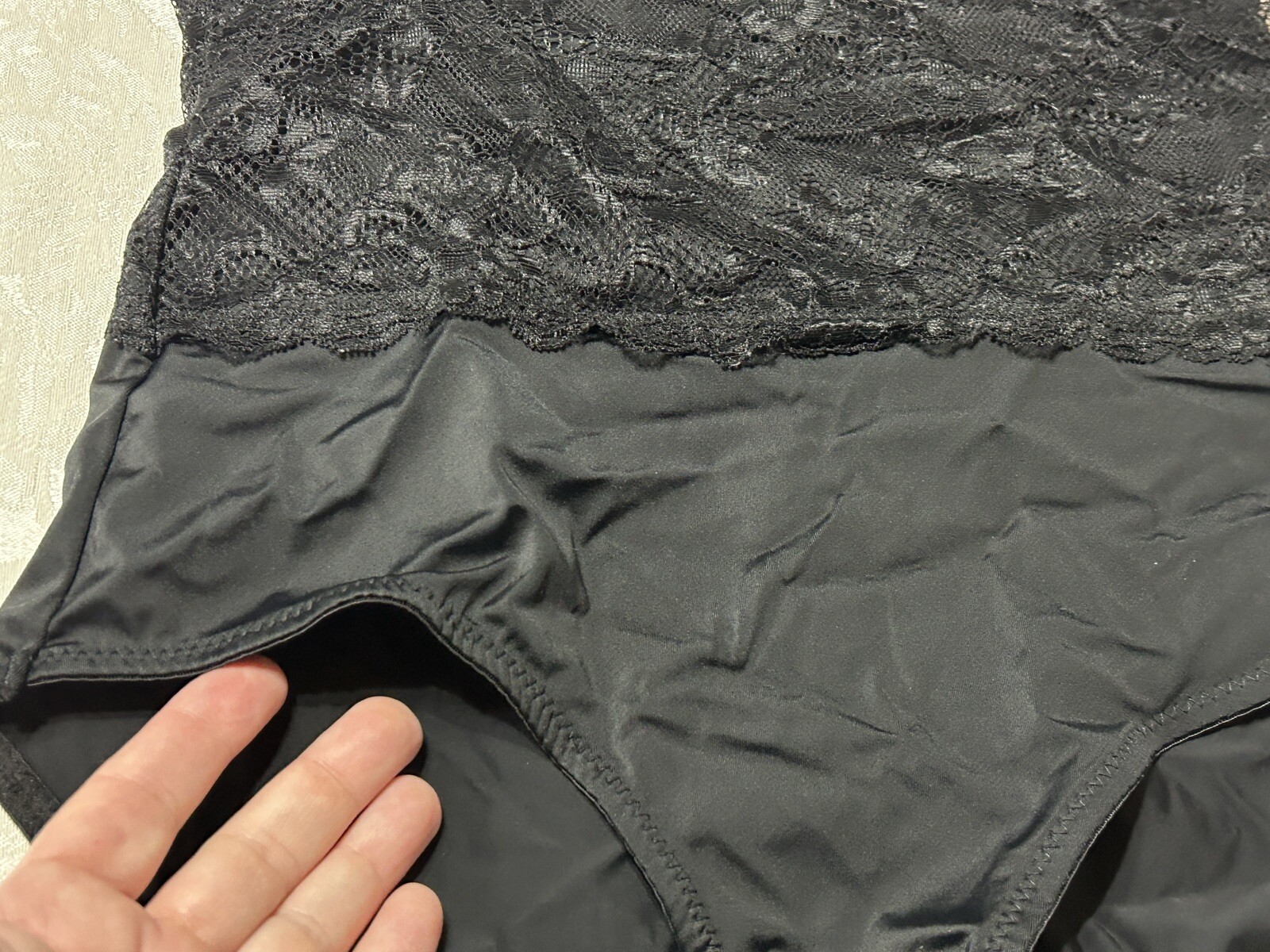 Instant Shaping By PLUSFORM 7301 Hi Waist Lace XL Black Shaping Brief Panties
