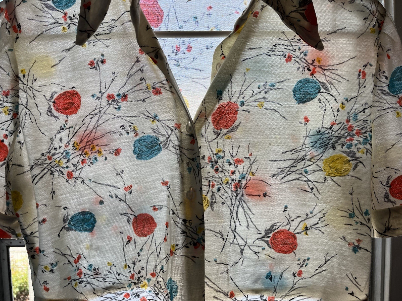 Vintage 70s Floral Crop Tie Blouse Summer Prairie Blooms Hippie Boho Cottage S/M