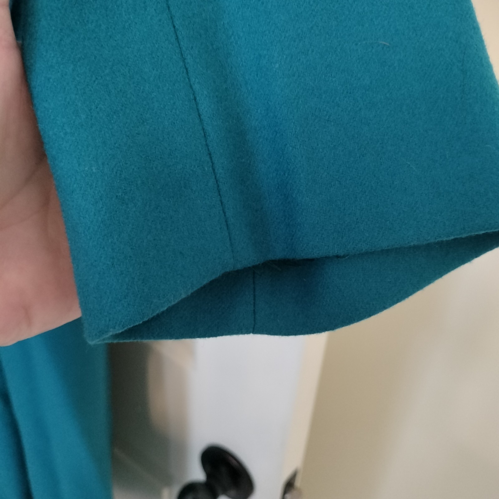 Vintage 1970s Pendleton Virgin Wool Lined Teal Trench Coat Women&rsquo;s 16
