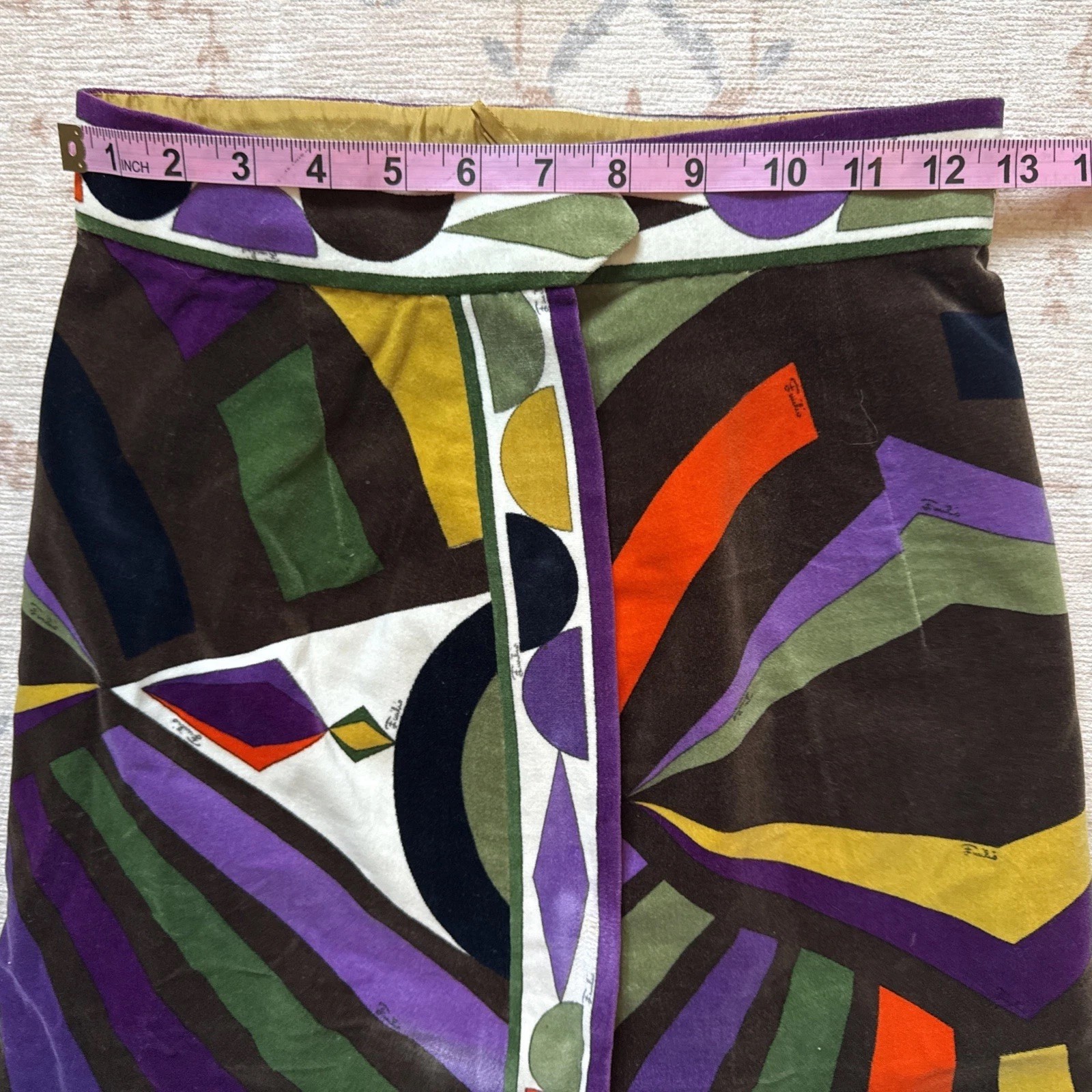 Vintage 1960’s Emilio Pucci For Saks Fifth Avenue Velvet A-Line Skirt XS Mod