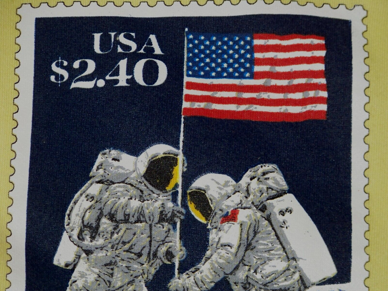 Vtg. U.S. Postal Service 1989 Sweatshirt – L – Priority Stamp « Man On The Moon »