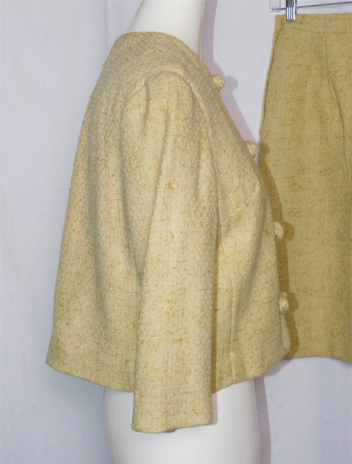 Vtg 2 Pcs MARSHALL FIELD & Company Devonbrook Look Daffodil Yellow Skirt Suit