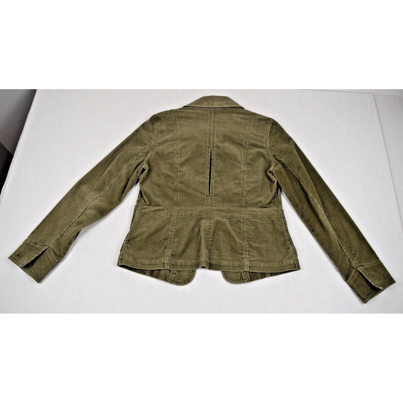 Vintage Eddie Bauer Jacket Size S/M 90s Forest Green Soft Corduroy Bronze Button