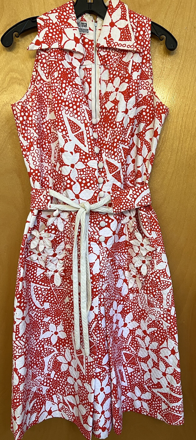 MCM RARE VINTAGE 1960s JAMAICA FASHION GUILD MIDI DRESS HAND