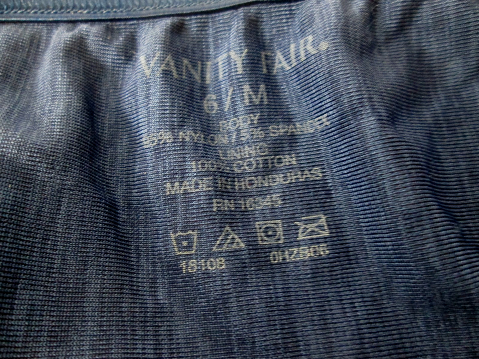 Vintage Vanity Fair Blue Satiny Smooth Double String Bikini Size 6/M