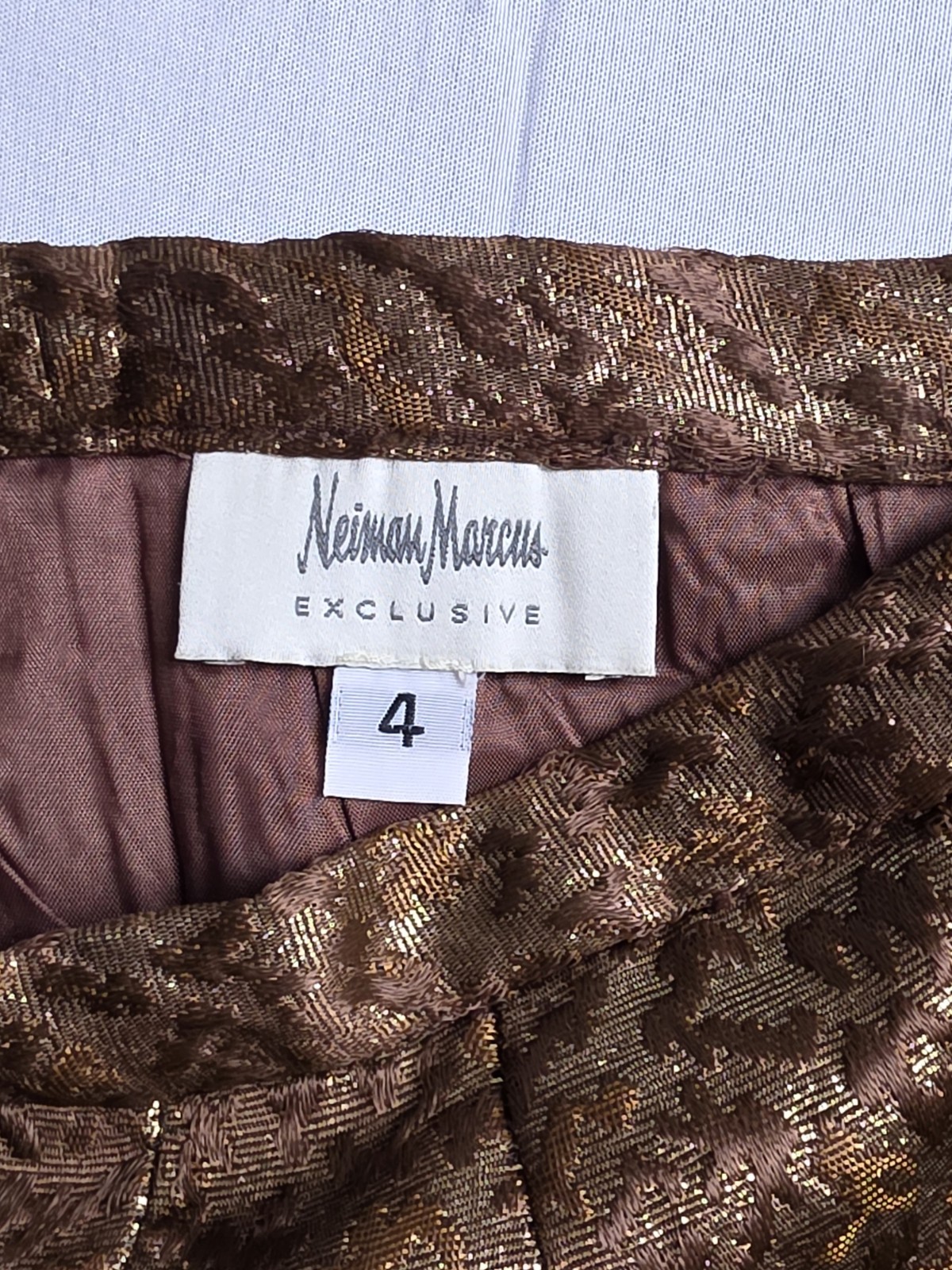 Vtg 80s Neiman Marcus Exclusive Metallic Brocade Skirt Suit Women 4 Dynasty Glam