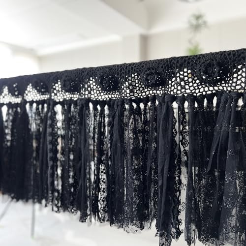 cafe Curtains 30 inch Length Goth Small Window 40&Prime;W x 30&Prime;L (Pack of 1) Black