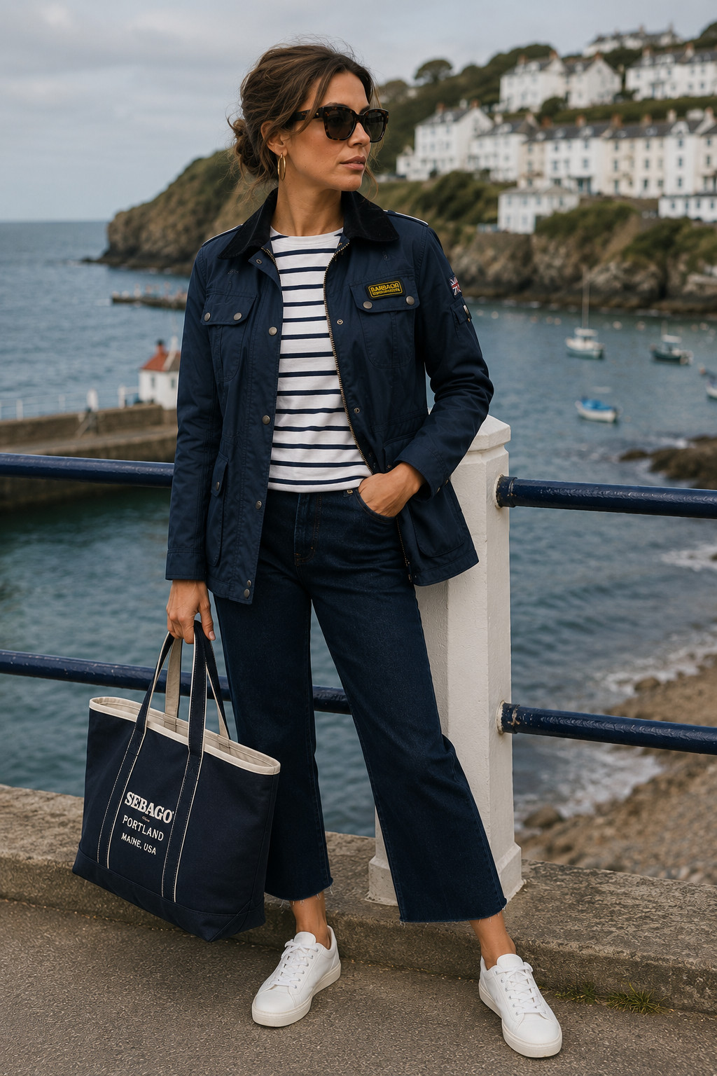 Barbour International Ladies Navy Jacket UK14 EU40 Heritage Utility Jacket