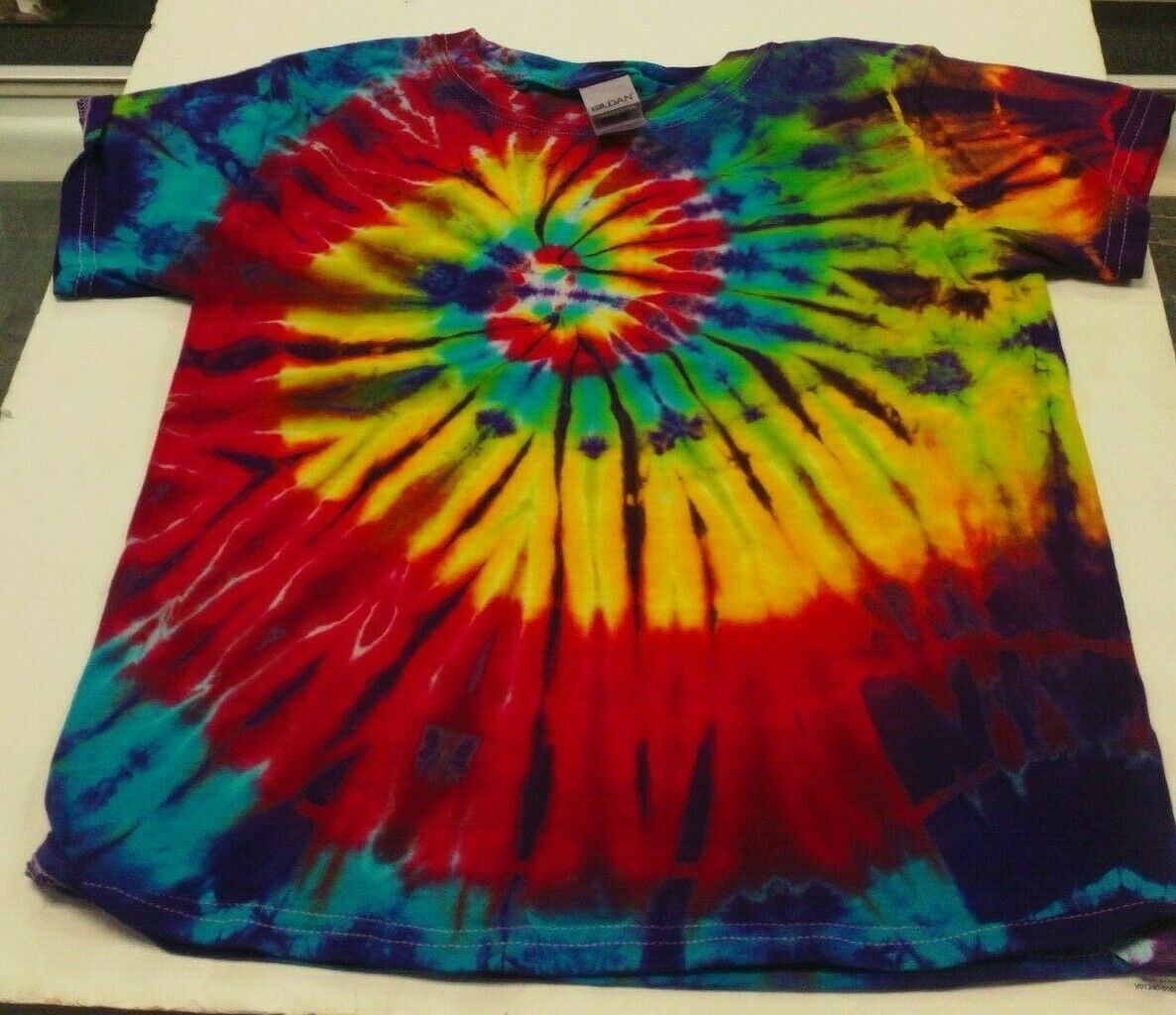TYE DYE RAINBOW SHORT SLEEVE T-SHIRT 100% COTTON CHILDREN KIDS UNISEX – X SMALL