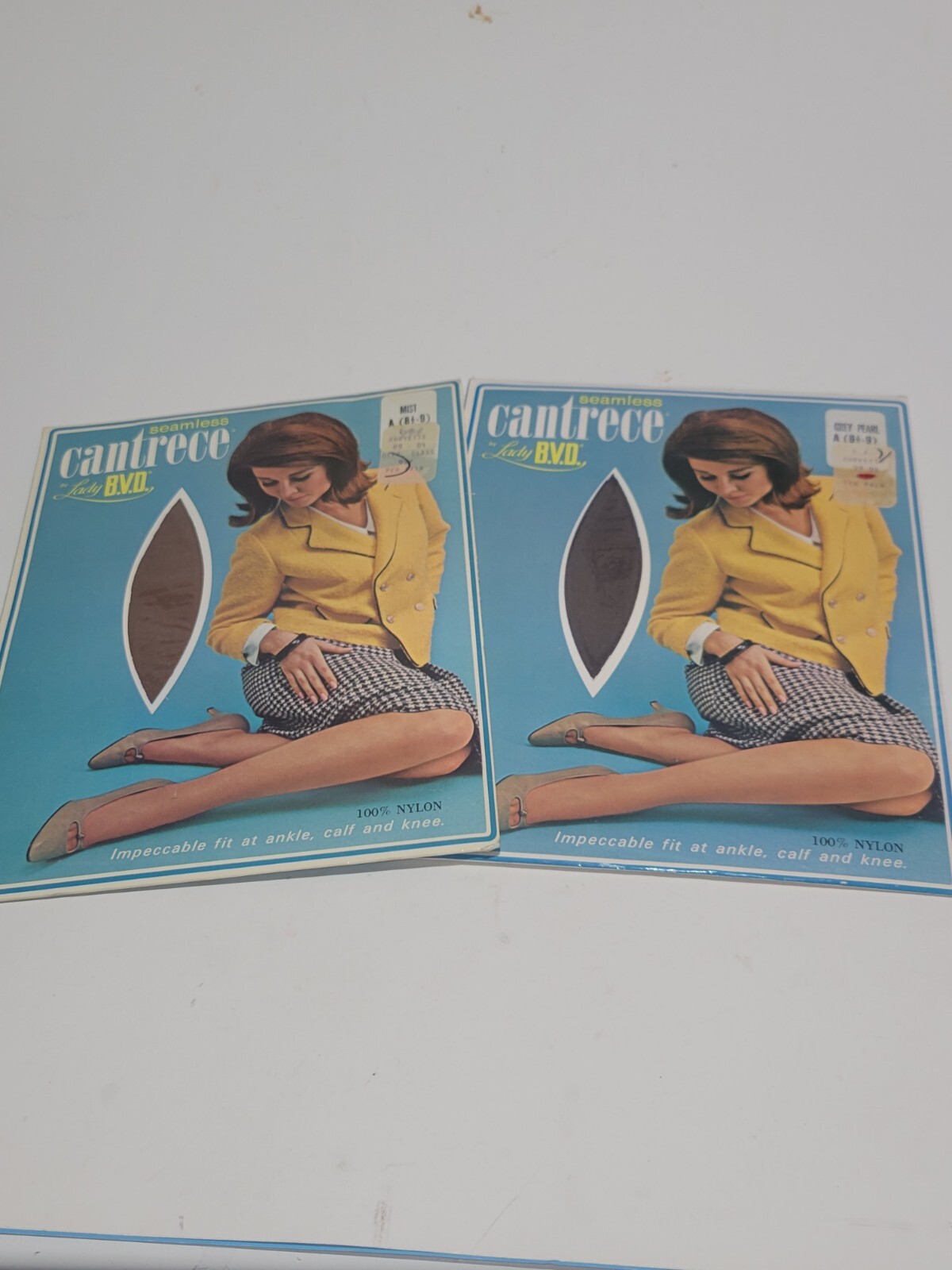 Vintage Lady BVD Seamless Cantrece Stockings lot Sz A 8 1/2 – 9