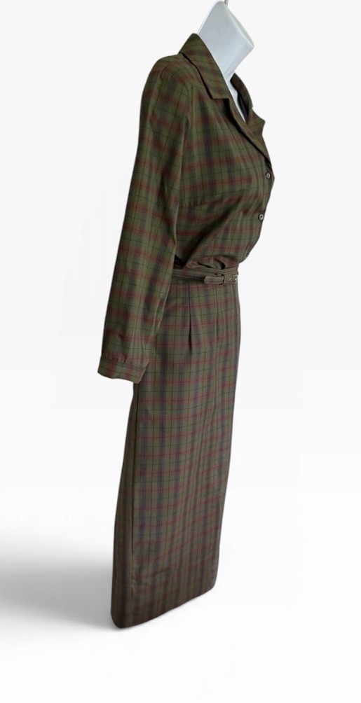 Vtg 50s White Stag Plaid Shirtwaist Dress 38” Bust Broken Zip 23&Prime; Waist