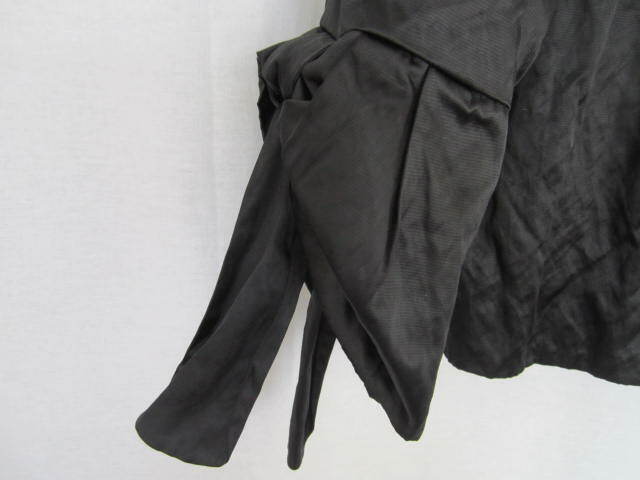 V Cristina Jacket Large Black 3/4 Sleeves Vintage Polyester & Cotton