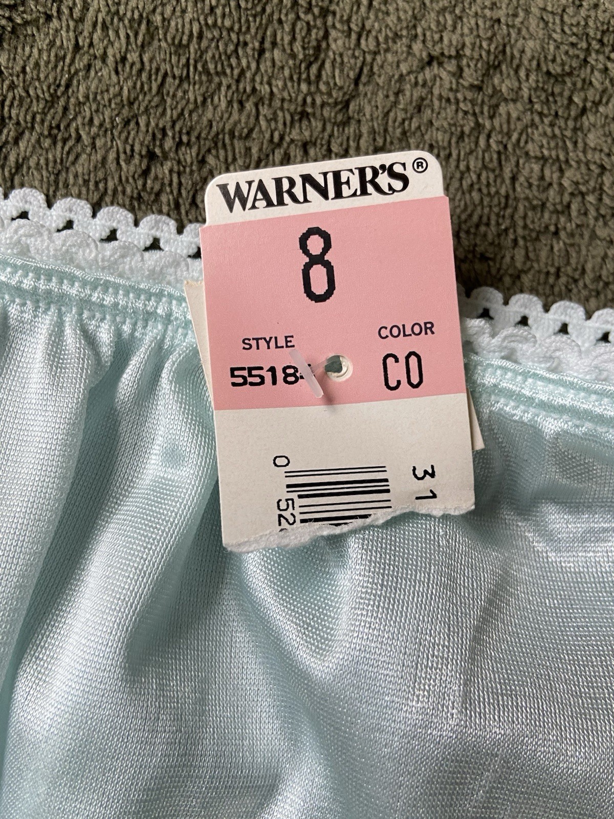 Warners 55184 Perfect Measures Panties Size 8 Nylon Brief Light Aqua Blue FLAWS