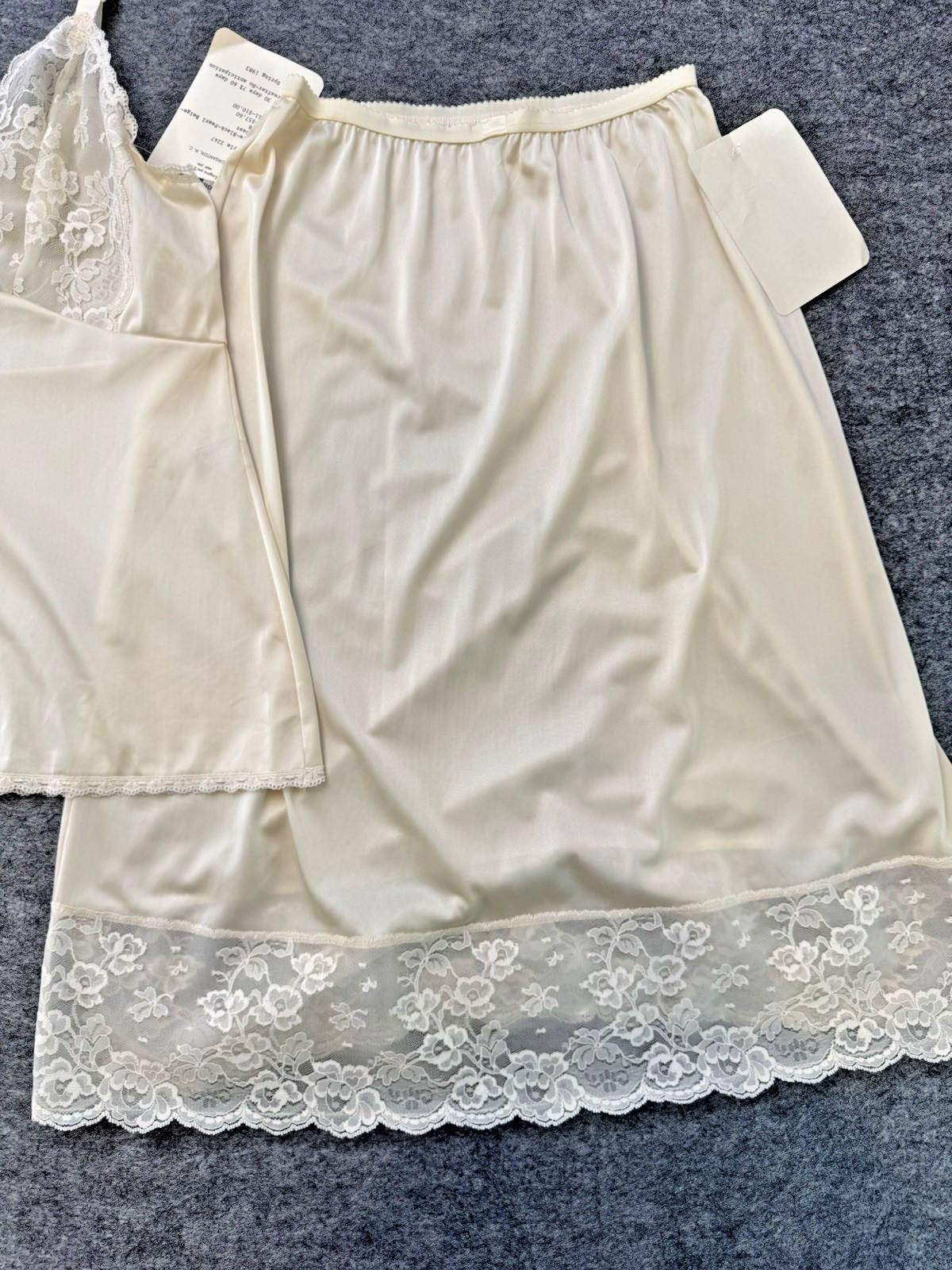 VTG Shadowline Camisole Cami Sz 34 & Half Slip Set Lingerie NEW, Lace, 80&rsquo;s