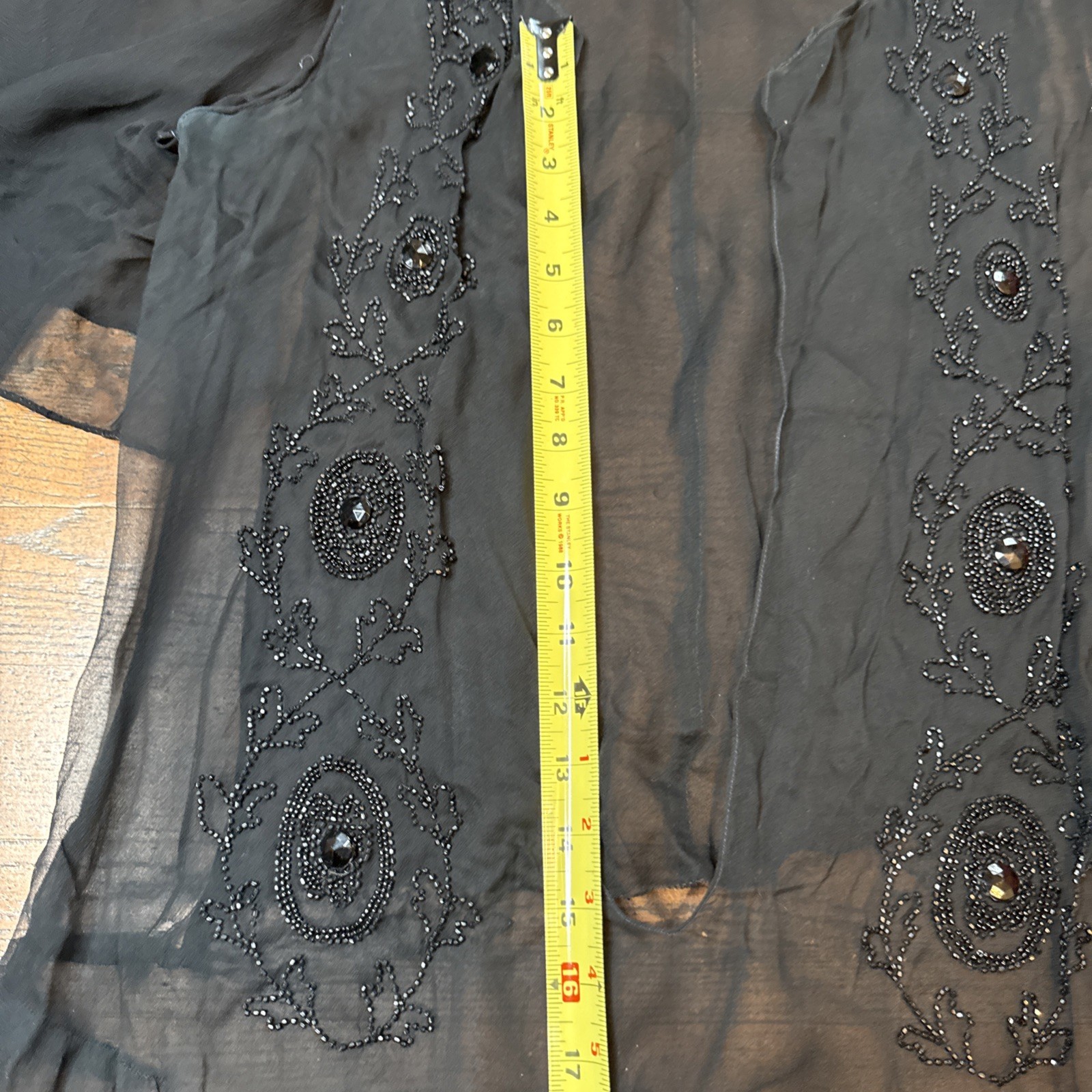 Antique 1920s Beaded Silk Chiffon Flapper Dress – Authentic Art Deco Tabard