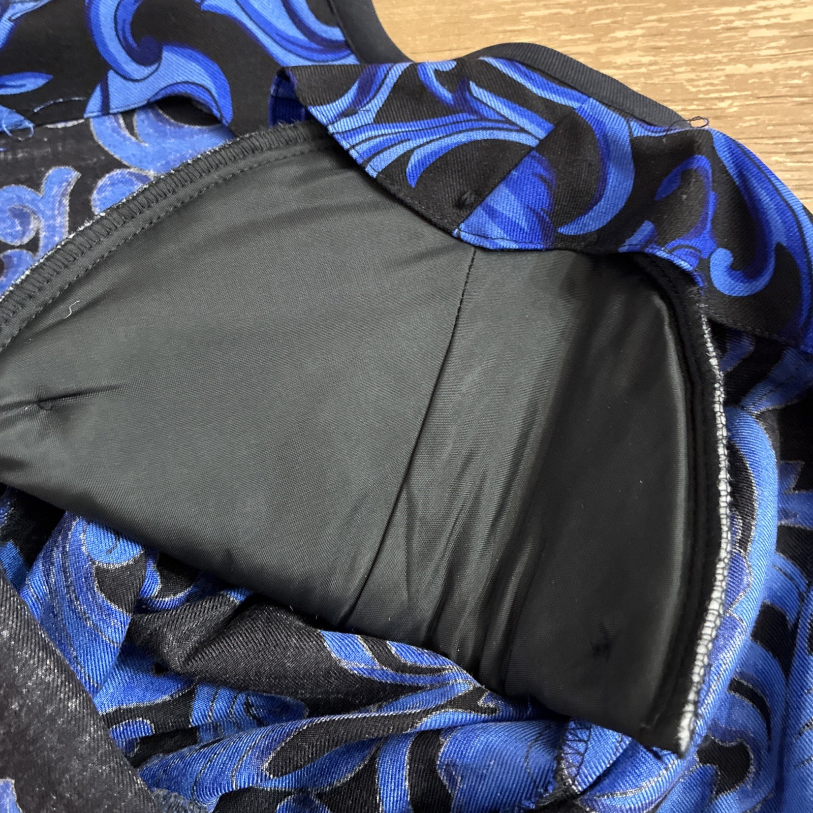 VTG CARLISLE Jacket Silk Wool Blend Women’s Sz 8 Blue Black Lined 80s W/Belt