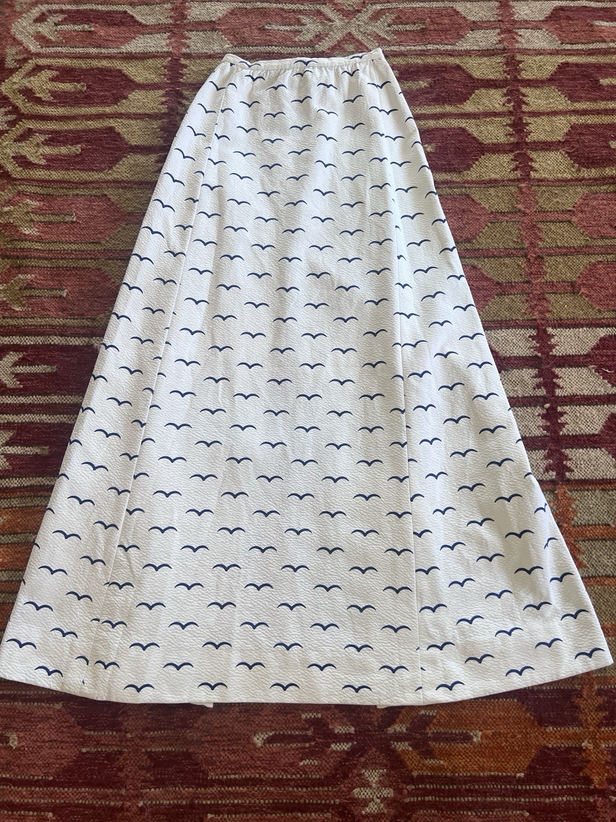 Vintage GIVENCHY 1970’s Full Length Skirt With Seagulls Made In France XS