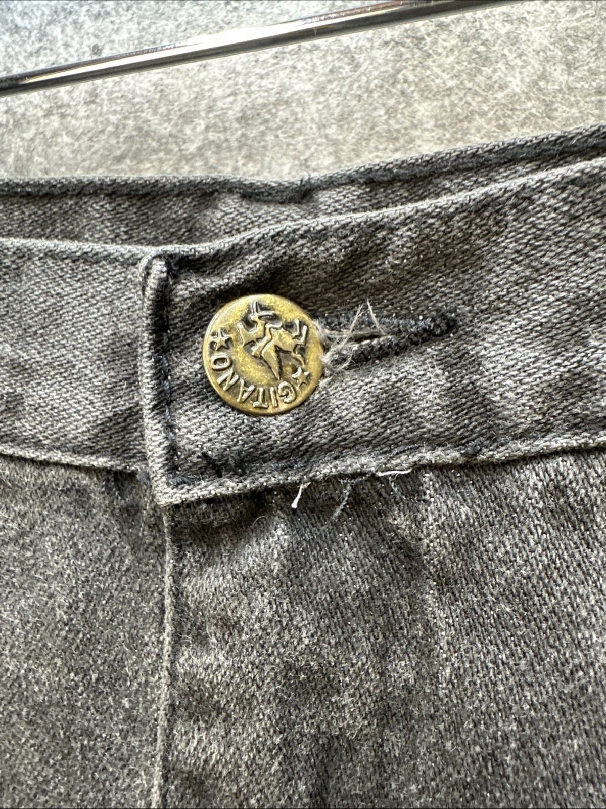RARE VTG Gitano High Waist 2 Tone Black Gray Denim Jeans Sz 8 Pleated Taper 80&rsquo;s