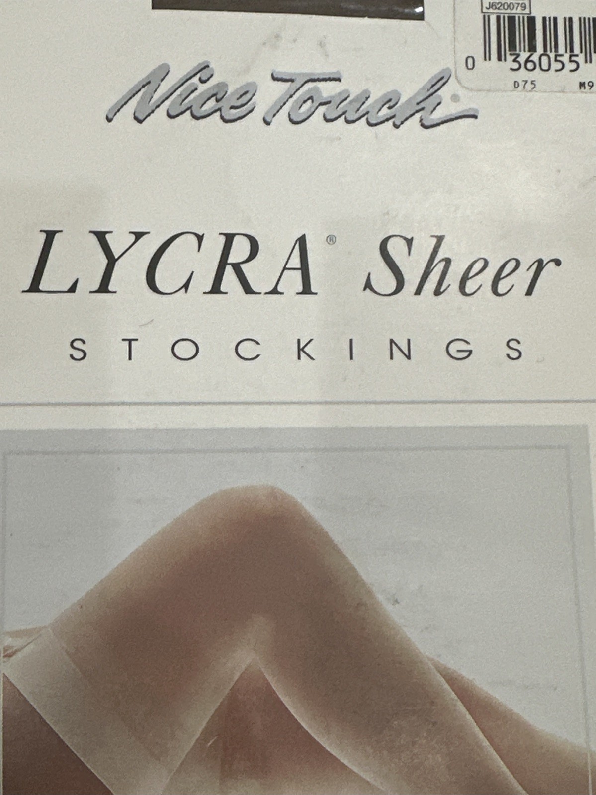 Vintage Sears Nice Touch Lycra Sheer Stockings Gartered Nylon Sandstone Size B
