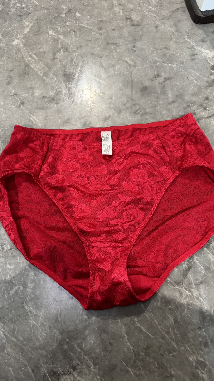 RED VINTAGE WACOAL Satin Lycra Second Skin Granny Panties Mushroom Gusset
