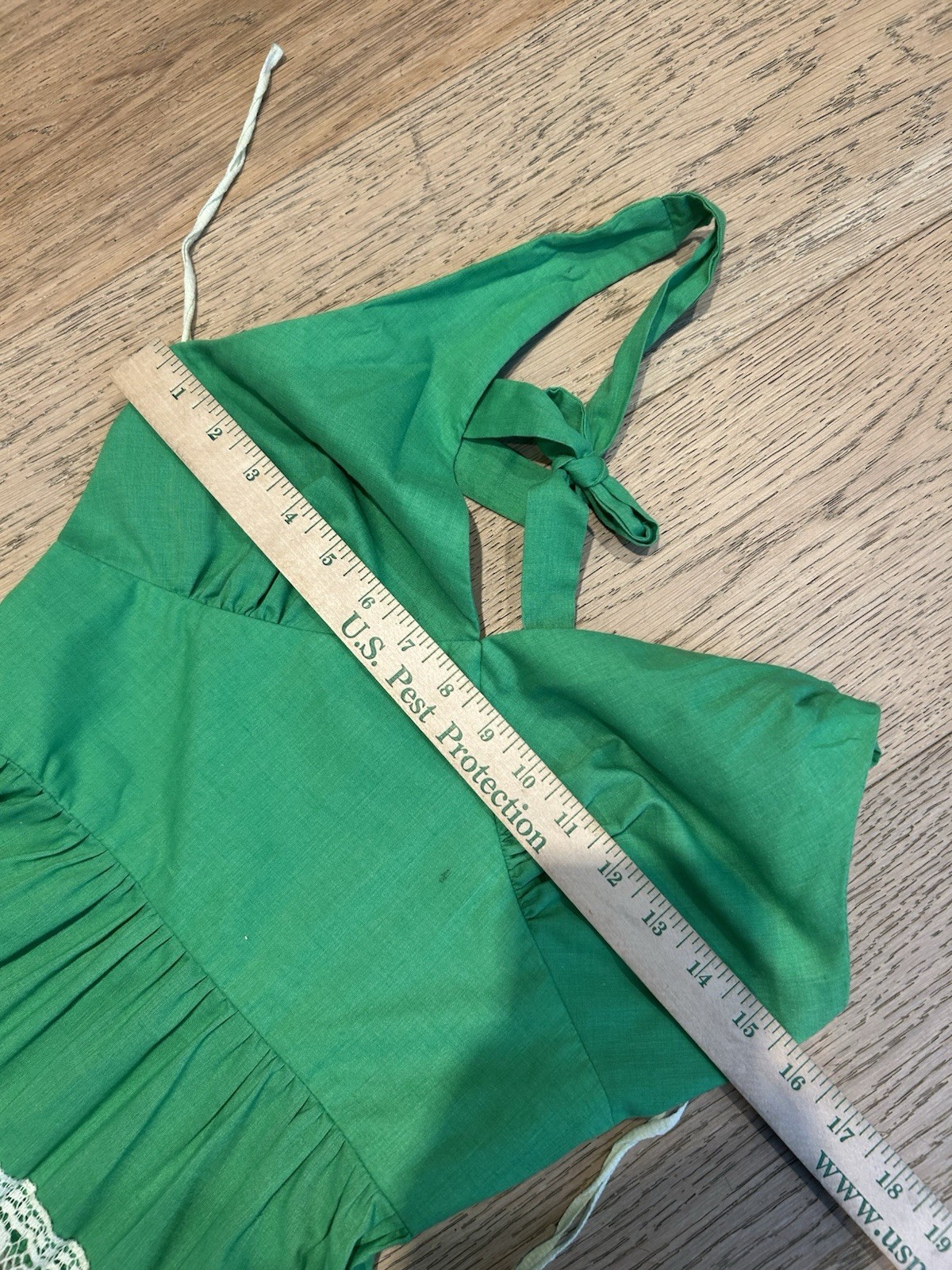 Vintage 1970’s Denise L Dress Women’s Green Halter Lace Maxi Everyday