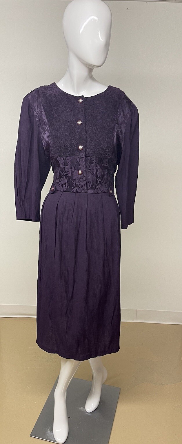 Vintage Miss Dorby Purple Dress Size 16 Petites